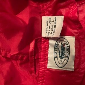 Red Lacoste windbreaker size large